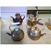 Image 2 : 4 TEA POTS - 3 COPPER AND 1 CERAMIC