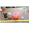 Image 1 : GLASSBAKE CUP, SALT AND PEPPER SHAKERS, MILK JUG