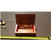 Image 3 : WOODEN JEWELRY BOX AND MISCELLANEOUS ITEMS