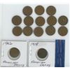 Image 2 : 2 AMERICAN PENNIES (1918 AND 1926) AND 13 PENNIES (1940-1947)