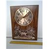Image 1 : BRASS/COPPER ELK CLOCK (14"X10")