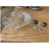 Image 1 : GLASS BOWL + SALT AND PEPPER SHAKERS
