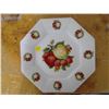 Image 4 : one floral plate, one fruit decorative plate, and a floral sugar dish