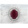 Image 1 : 1.93 CTW Ruby 18K White Gold Diamond Ring