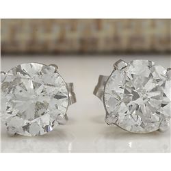2.40 CTW Natural Diamond Earrings 18K Solid White Gold