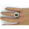 Image 5 : 2.99 CTW Natural Emerald 14K Solid White Gold Diamond Ring