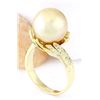 Image 4 : 12.45 mm Gold South Sea Pearl 18K Solid Yellow Gold Diamond Ring