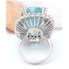 Image 3 : 26.70 CTW Natural Aquamarine 18K Solid White Gold Diamond Ring