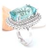Image 4 : 26.70 CTW Natural Aquamarine 18K Solid White Gold Diamond Ring