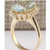 Image 3 : 6.27 CTW Natural Aquamarine And Diamond Ring In 18K Yellow Gold
