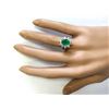 Image 4 : 3.30 CTW Natural Emerald And Diamond Ring In 18K Yellow Gold