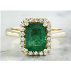 2.30 CTW Emerald 18K Yellow Gold Diamond Ring