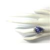 Image 4 : 10.06 CTW Natural Blue Tanzanite And Diamond Ring In 18K White Gold