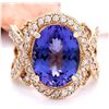 Image 1 : 10.62 CTW Natural Tanzanite 18K Solid Yellow Gold Diamond Ring