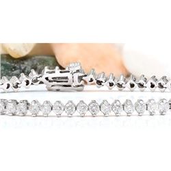 4.20 CTW Natural Diamond 14K Solid White Gold Bracelet