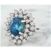 Image 2 : 6.30 CTW Zircon 18K White Gold Diamond Ring