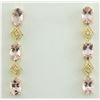 Image 1 : 2.65 CTW Morganite 14K Yellow Gold Diamond Earrings