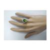 Image 4 : 7.60 CTW Natural Peridot And Diamond Ring In 18K White Gold