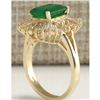 Image 3 : 3.82 CTW Natural Emerald And Diamond Ring 14K Solid Yellow Gold