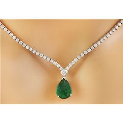 6.85 CTW Emerald 14K White Gold Diamond Ring