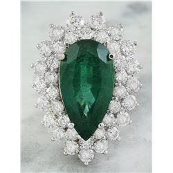 9.05 CTW Emerald 18K White Gold Diamond Ring