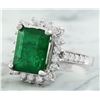 Image 2 : 5.03 CTW Emerald 18K White Gold Diamond Ring