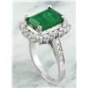 Image 4 : 5.03 CTW Emerald 18K White Gold Diamond Ring