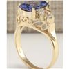 Image 3 : 2.41 CTW Natural Tanzanite And Diamond Ring In 14K Yellow Gold