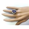 Image 4 : 11.97 CTW Natural Tanzanite And Diamond Ring In 18K Yellow Gold