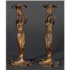 Image 1 : 1 ART NOUVEAU GILT METAL CANDLE-STICKS