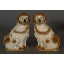1 PAIR OF STAFFORDSHIRE SPANIELS