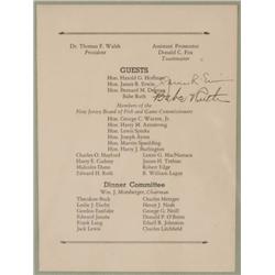 1 BABE RUTH AUTOGRAPHED BANQUET PROGRAM