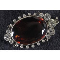 1 TOPAZ AND DIAMOND 14K GOLD PENDANT