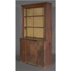 1 NEW ENGLAND STEPBACK PINE CUPBOARD