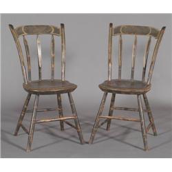 1 PAIR OF SHERATON PAINTED ARROW BACK S