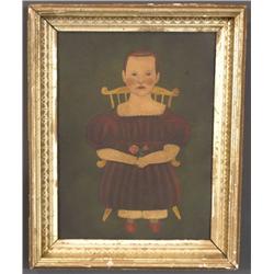 1 FOLK PORTRAIT OF A BOY IN A WINDSOR C