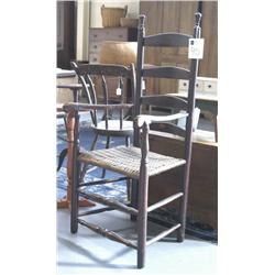 1 QUEEN ANNE LADDER BACK ARMCHAIR