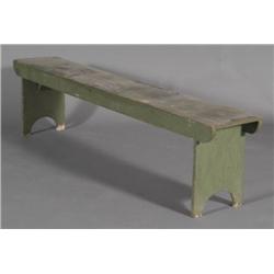 1 SHAKER GREEN PAINTED BENCH