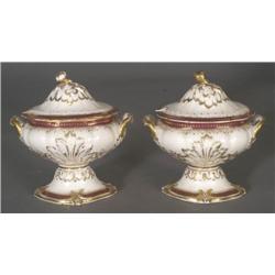 1 PAIR OF OLD PARIS SMALL TUREENS