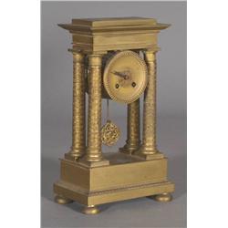 1 FRENCH BRONZE PORTICO CLOCK