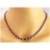 Image 1 : 36.00 CTW Natural Sapphire 18K Solid White Gold Diamond Necklace