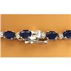 Image 3 : 36.00 CTW Natural Sapphire 18K Solid White Gold Diamond Necklace
