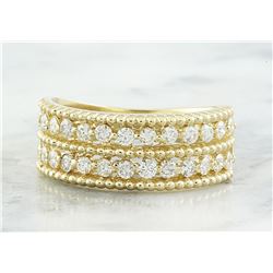 0.66 CTW Two Row Diamond 14K Yellow Gold Ring
