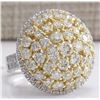 Image 2 : 7.10CTW Natural Diamond Ring In 14K Solid White Gold