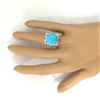 Image 6 : 9.36 CTW Natural Turquoise 14K Solid White Gold Diamond Ring