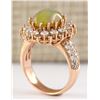 Image 3 : 5.19 CTW Natural Opal And Diamond Ring In18K Rose Gold
