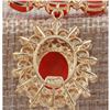 Image 2 : 33.22 CTW Natural Red Coral And Diamond Necklace In 14K Yellow Gold