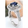 Image 5 : 2.26 CTW Natural Sapphire 14K Solid White Gold Diamond Ring