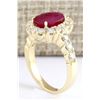 Image 3 : 3.33 CTW Natural Ruby And Diamond Ring In 18K Yellow Gold