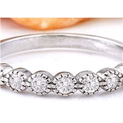 0.60 CTW Natural Diamond 14K Solid White Gold Ring